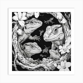 Lizards In A Tree Art Print