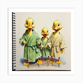 Ducks In Bathrobes 2 Art Print