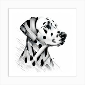 Dalmatian - Abstract Line Art Illustration 272 Art Print