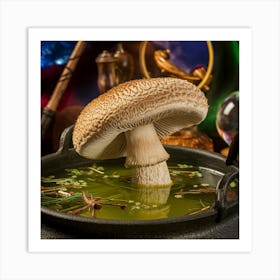 A Close Up Photo Of A Large Mushroom Wit Gq Coxt5tv2eb9m3ywpbgw Qptzisceqkusz Ffg3l9aa Art Print