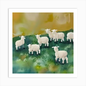 Sheep In The Field Art Print