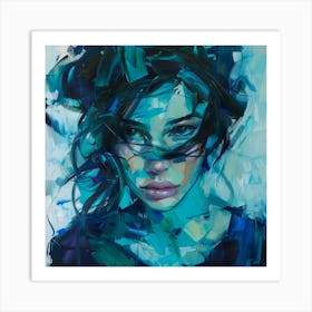 Woman With Blue Hair 3 Art Print