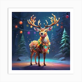 Christmas Deer 9 Art Print