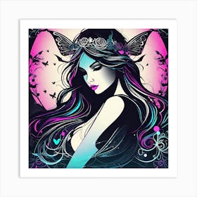 Girl With Wings Art Print