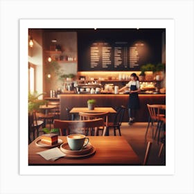 Coffee Shop Interior Art Print