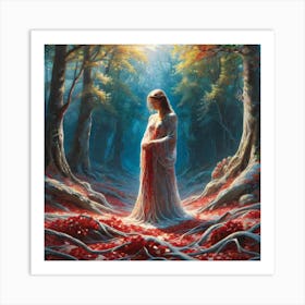 Woman In The Woods 27 Art Print