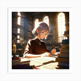 The Elderly Lady Librarian 029 Art Print