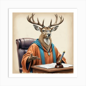 Deer Judge 2 Art Print