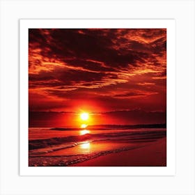 Sunset On The Beach 379 Art Print