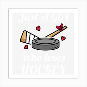 Just A Girl Who Loves Hockey Ice Hockey Girl Jersey Art Print