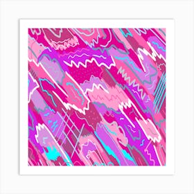 Vivid Pink Abstract Painting Art Print