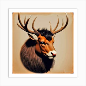 Deer Head 19 Art Print