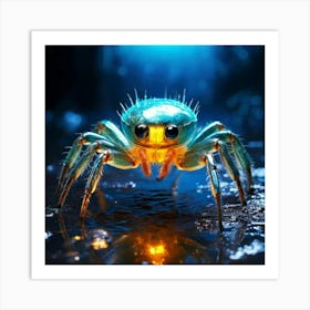 Firefly Whimsical Anthropomorphic Water Spider With A Charming Glow 32902 (2) Art Print