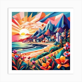 Sunset At The Beach 21 Art Print