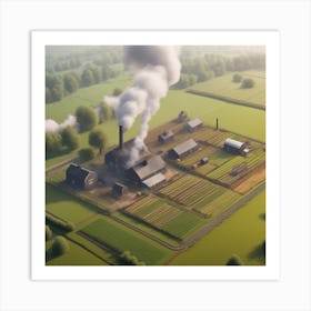 Aerial View Of A Farm 12 Art Print