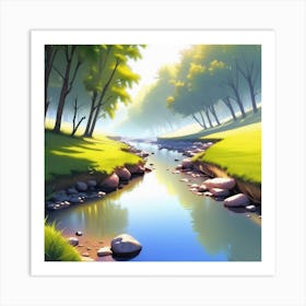 River In The Forest 26 Art Print