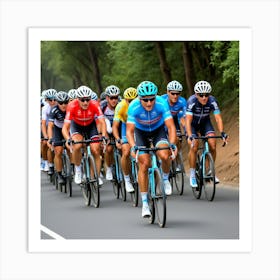 Peloton Ciclistas Sprints Final Art Print