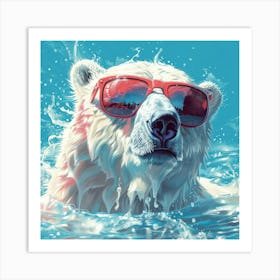 Polar Bear In Sunglasses 4 Art Print