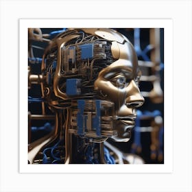 Robot Head 40 Art Print