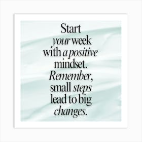 Positive Mindset Quote Art Print