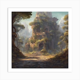 Castle In The Woods 3 Art Print