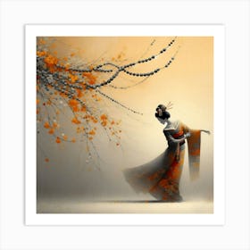 Geisha Creative Illustration Artwork 51 Art Print