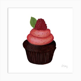 Strawberry Cupcake Art Print