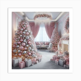 Christmas in pink Art Print