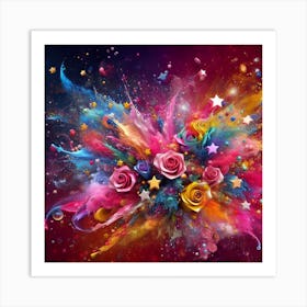 Colorful Roses 1 Art Print