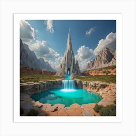 Waterfall In The Desert Art Print