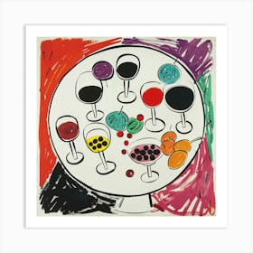 Wine Lunch Matisse Style 3 Art Print