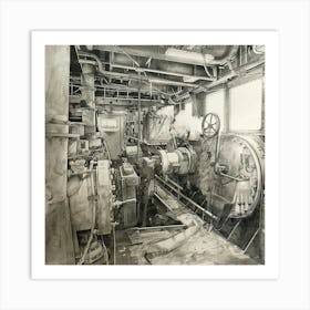 Ship'S Engine Room 2 Art Print