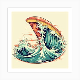 Pizza Surfboard Art Print