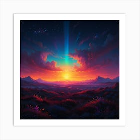 Sunset In The Mountains 34 Art Print