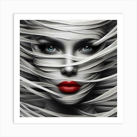 Woman With Twisted Hair Art Print