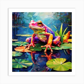 Cubism Frog 2 Art Print