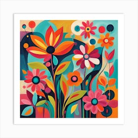 Colorful Flowers 2 Art Print