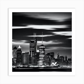 Black And White Cityscape 6 Art Print
