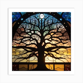 Tree Of Life stained glass Art Print