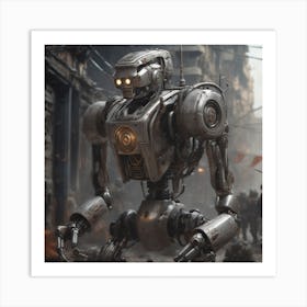 Robot In A City 2 Art Print