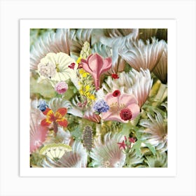 Flowers From Pink Barbie Doll Land Square Art Print