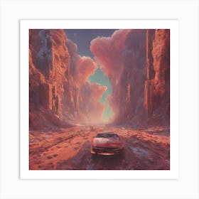 Car In The Desert Art Print