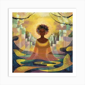 Woman In The Water Art Print