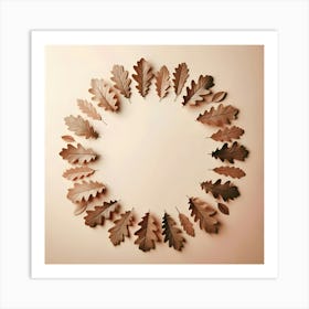 Autumn Leaves In A Circle Art Print