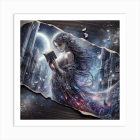 Woman Reading A Book Art Print