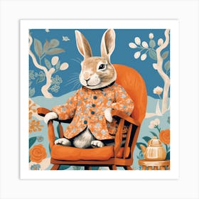 Rabbit In A Chair Art Print