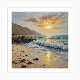 Sunset On The Beach 1 Art Print