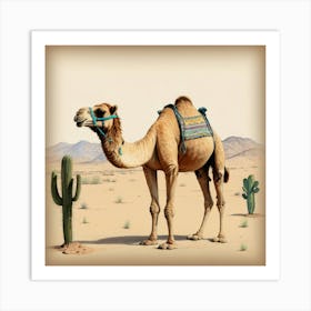 Camel In The Desert 4 Art Print