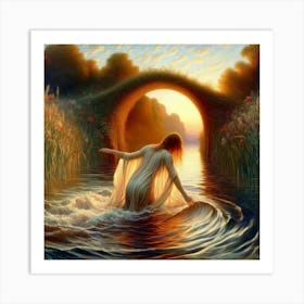 Woman In The Water 10 Art Print