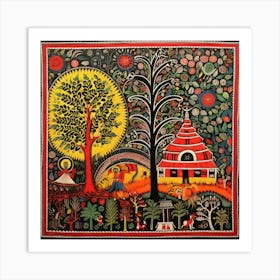 Village In The Forest Art Print